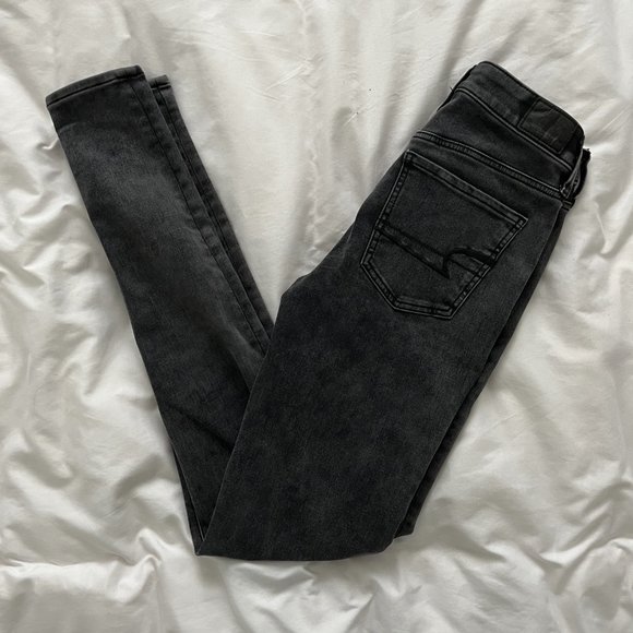American Eagle Super Stretch X4 High-Rise Jegging - BLACK MAGIC / US 2 / 2X-Long - Picture 3 of 6
